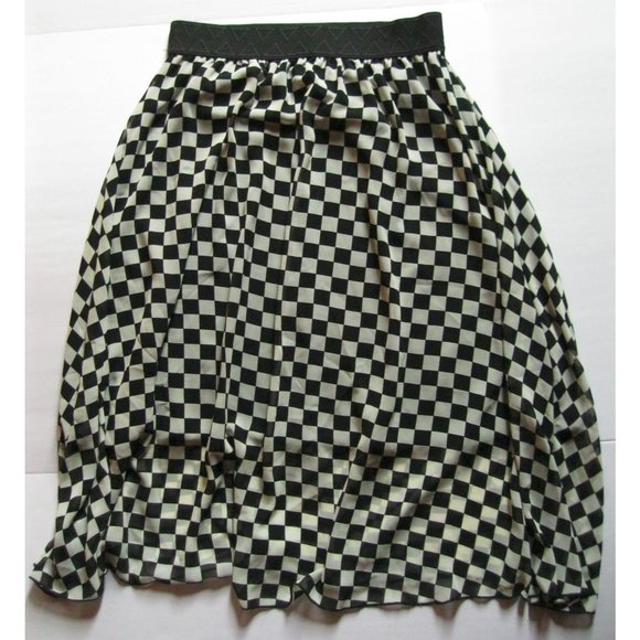 LuLaRoe Black and White Checkered Midi Skirt - Picture 1 of 7